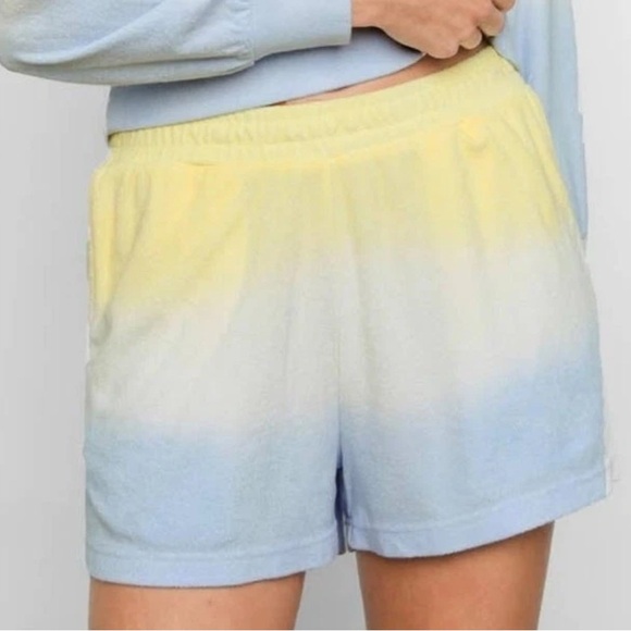 Rails Skye Shorts M Sky Blue Dip Dye Terry Cloth Lounge Casual Resort Wear - Picture 1 of 9